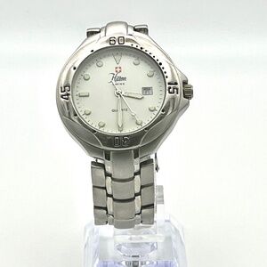 Hilton Unisex Swiss Made Silver and White Mens Watch Working